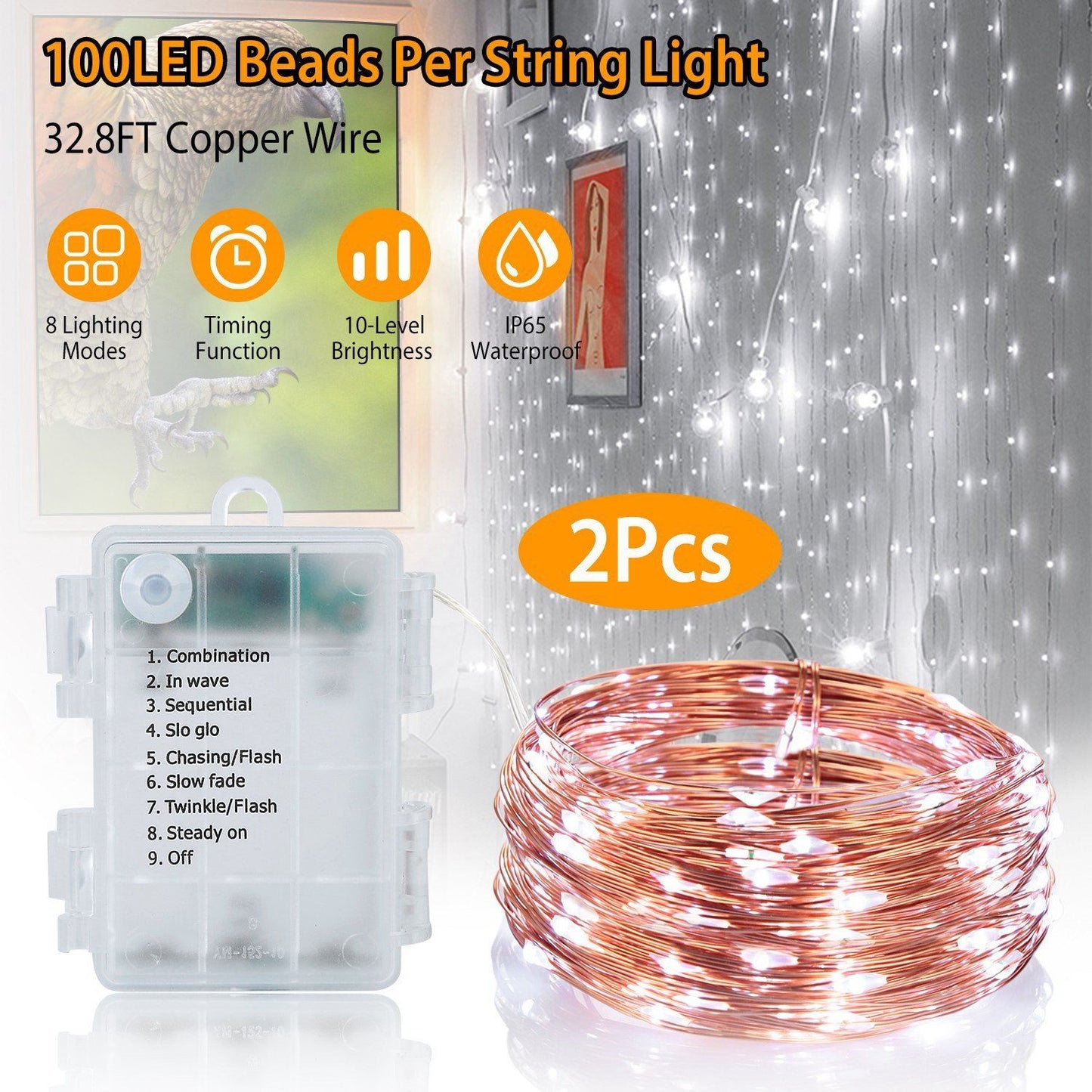 Frendorf | 2-teil: 100LED Perlen Lichterkette