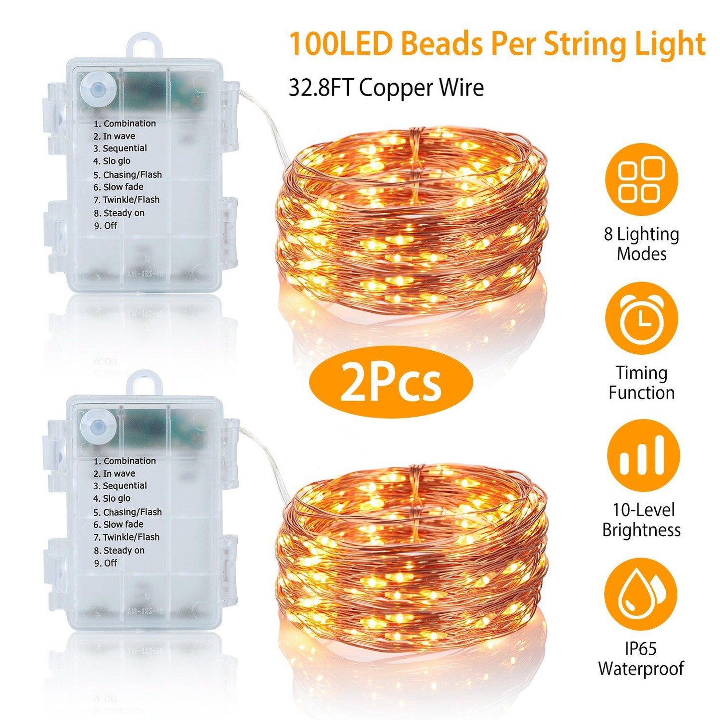 Frendorf | 2-teil: 100LED Perlen Lichterkette