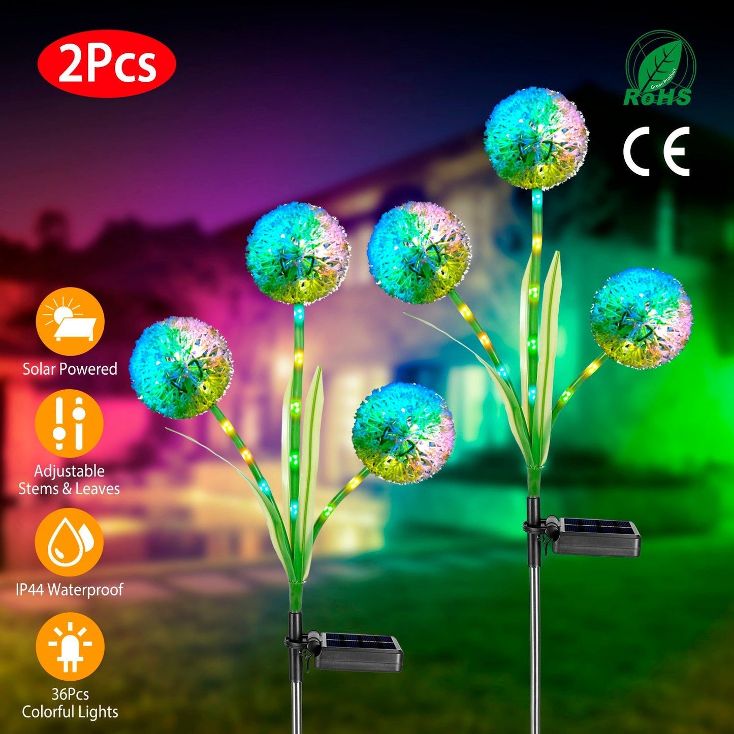 Frendorf | 2-Teilig: 36 LED Löwenzahn Solarlichter