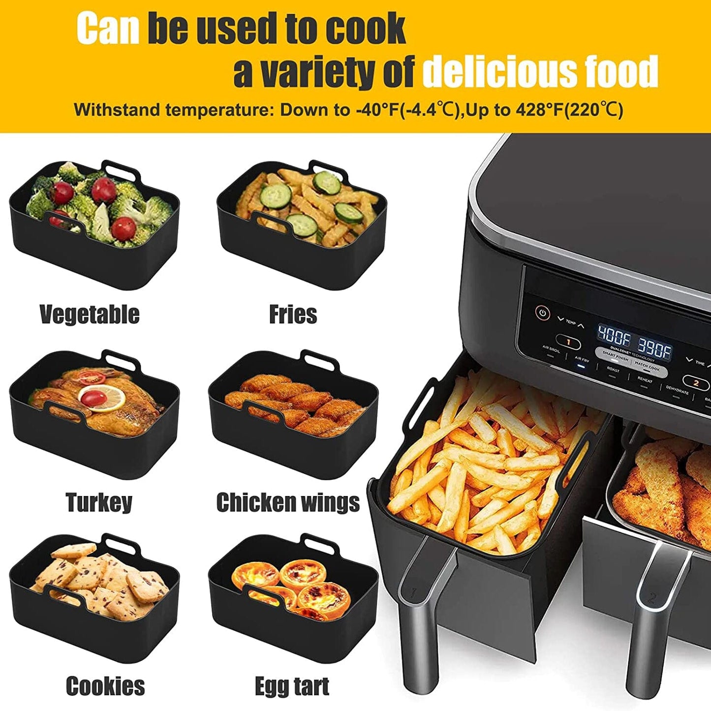 Frendorf | 2-Teilig: Air Fryer Silikon Topf
