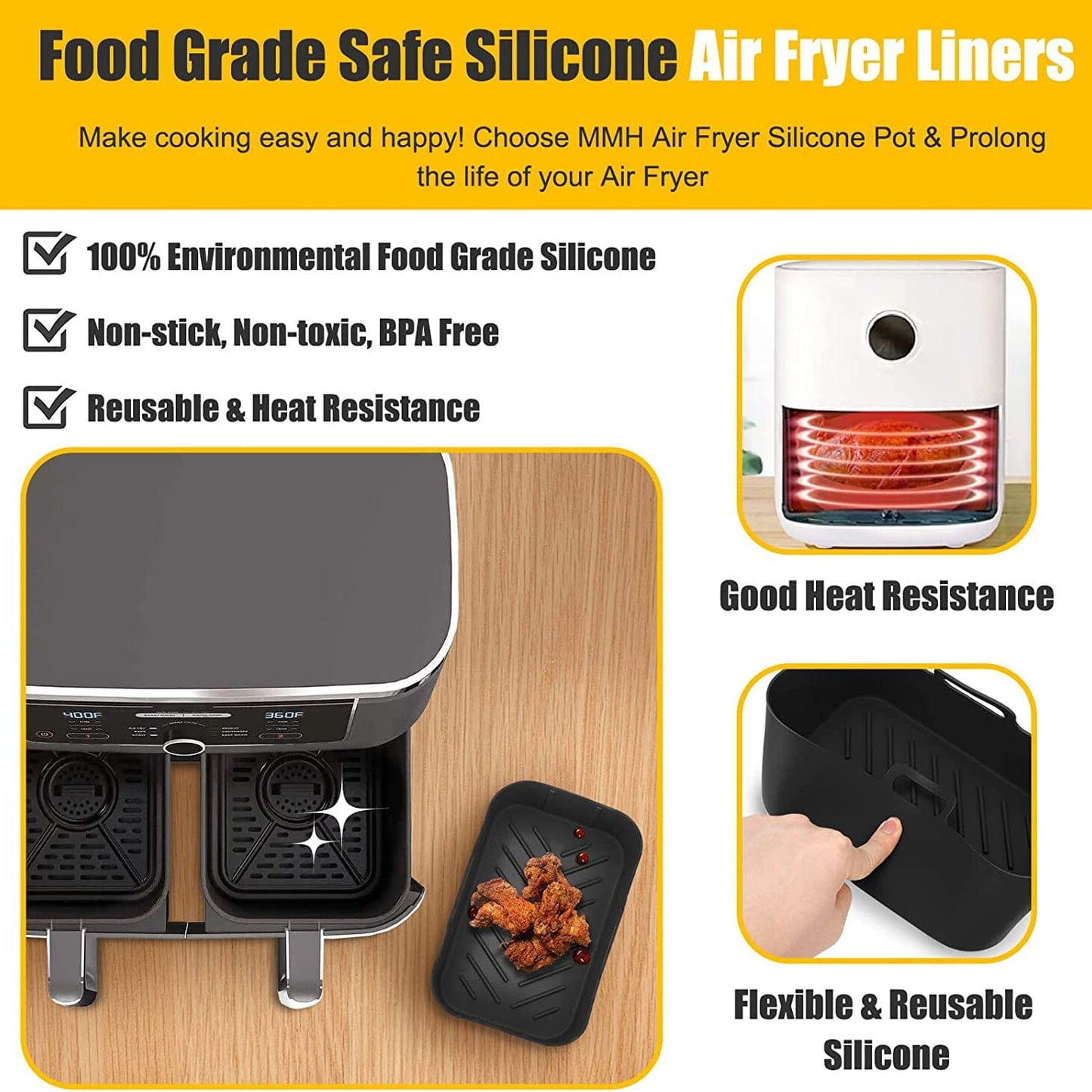 Frendorf | 2-Teilig: Air Fryer Silikon Topf