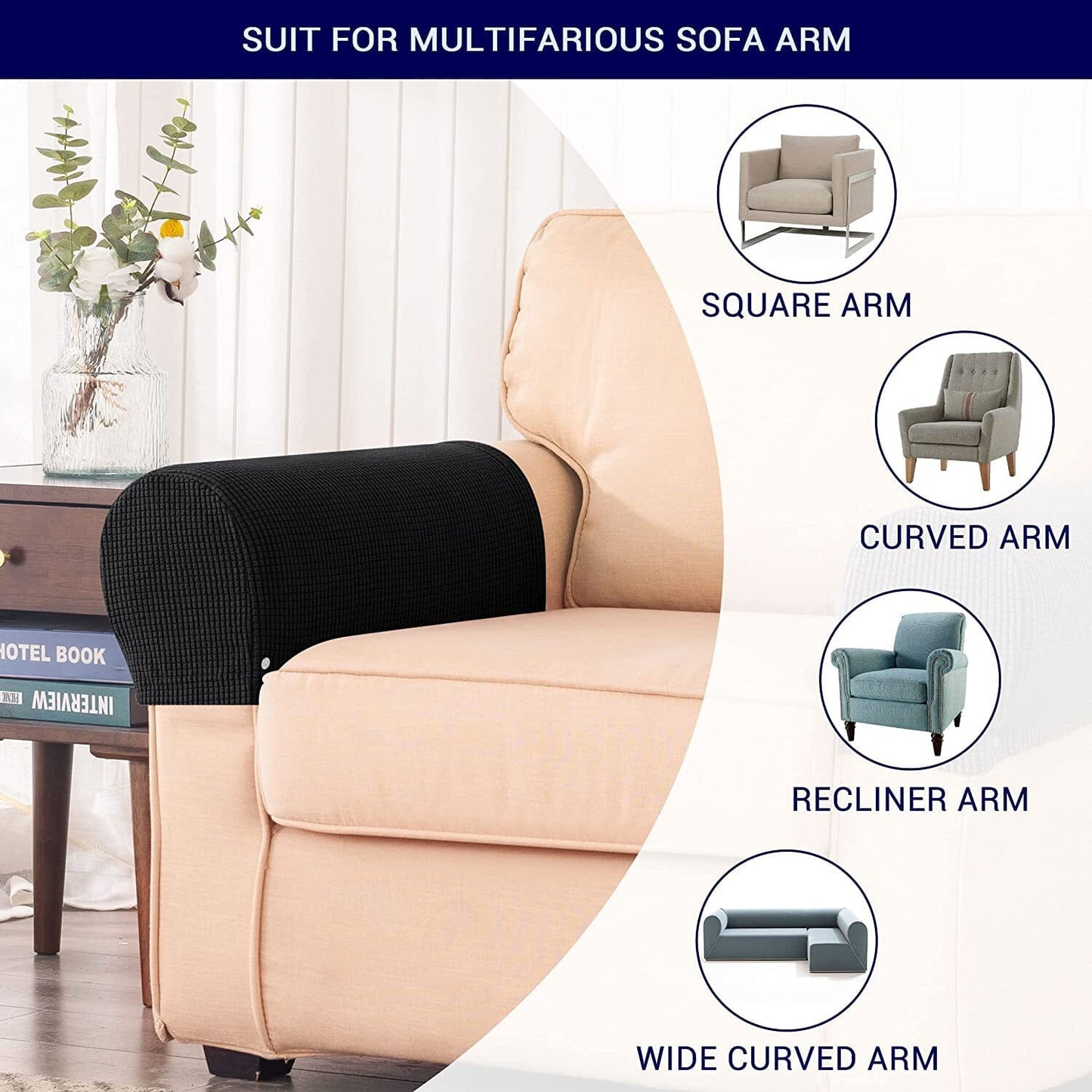 Frendorf | 2-Teilig: Jacquard Sofa Armlehne Bezug