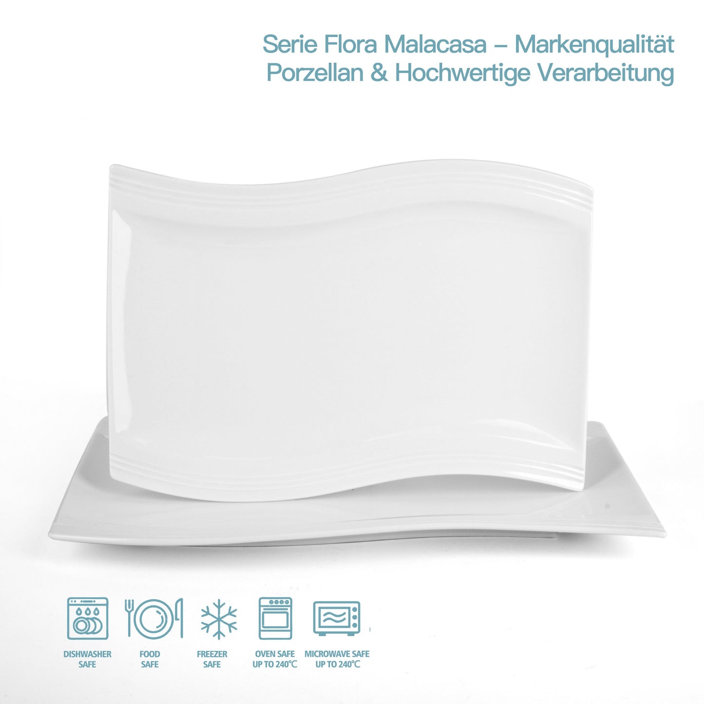 Frendorf | 2-teilige große Serviertablett Frühstück Dessert Teller Gericht