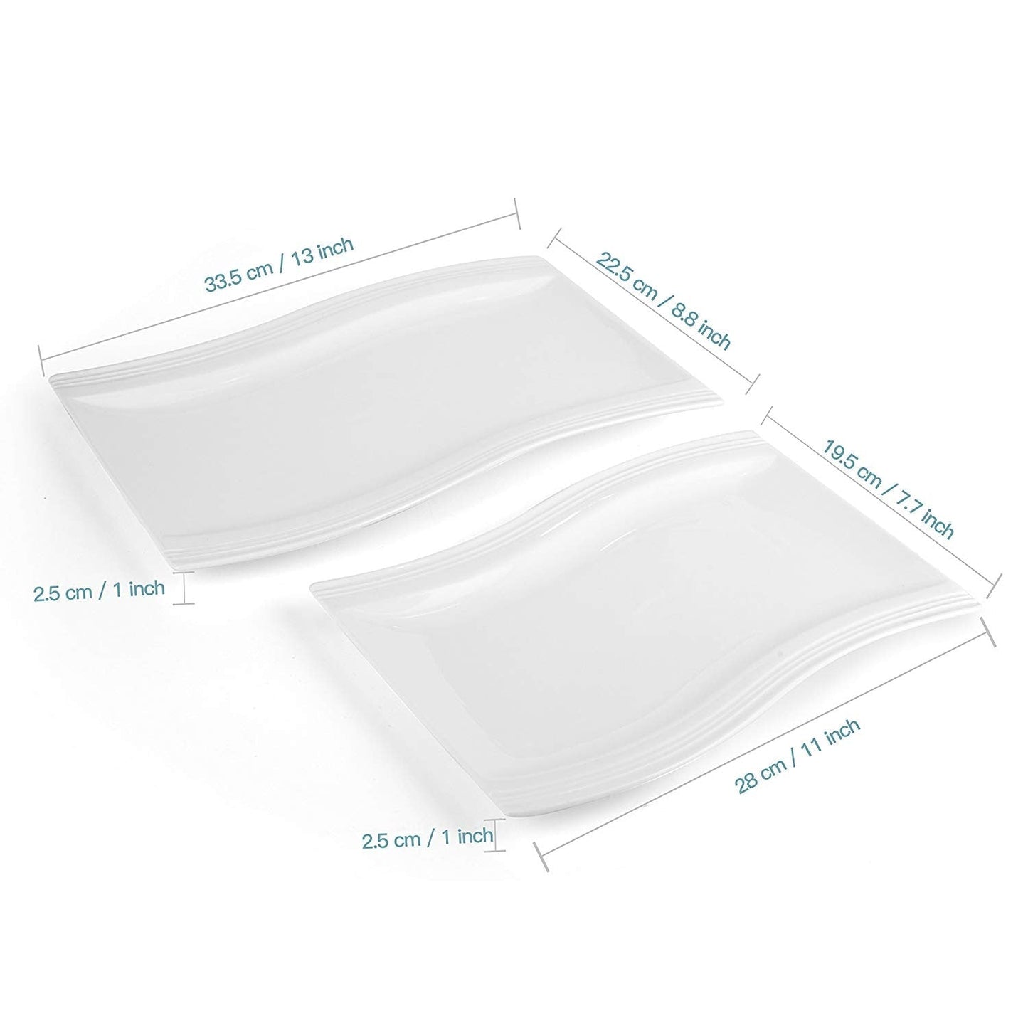 Frendorf | 2-teilige große Serviertablett Frühstück Dessert Teller Gericht