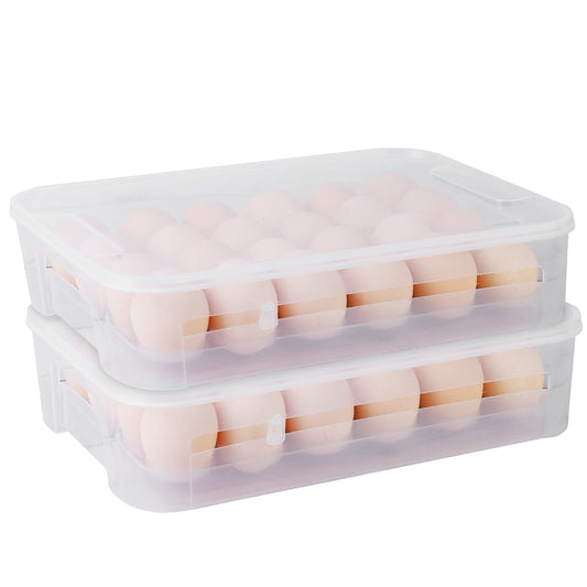Frendorf | 2-Teilig: Plastik-Ei-Halter Stapelbare Eierlager-Box