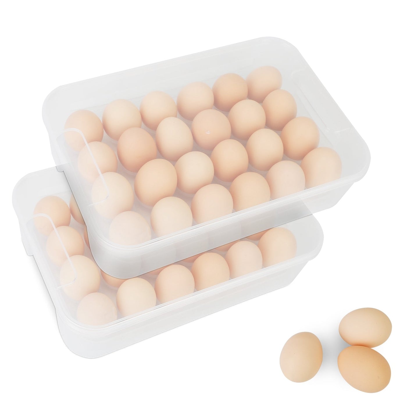 Frendorf | 2-Teilig: Plastik-Ei-Halter Stapelbare Eierlager-Box