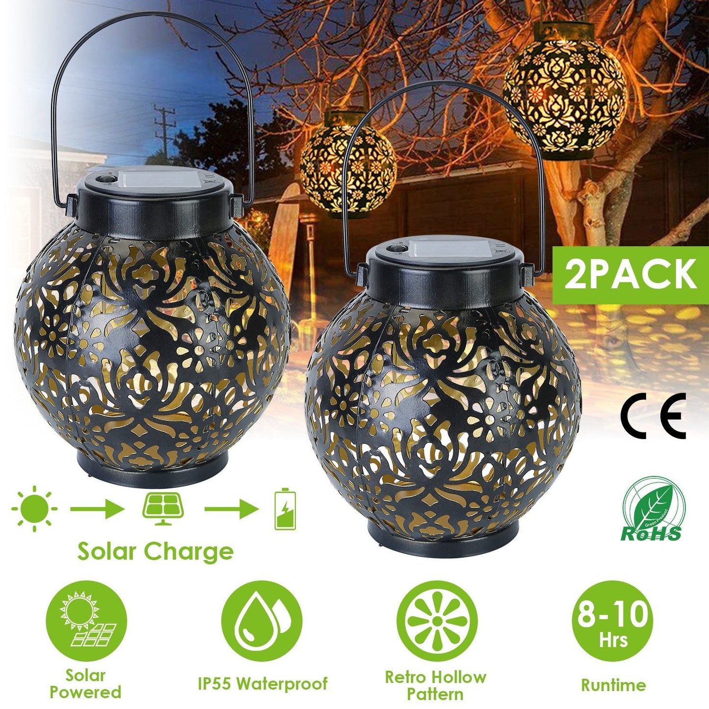 Frendorf | 2-teilige: Solarbetriebene Hängeleuchten