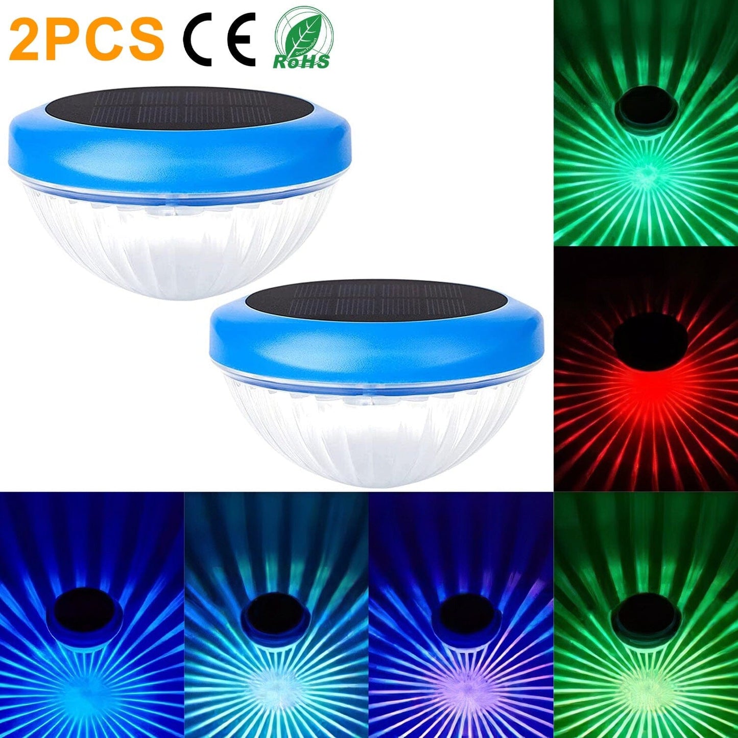 Frendorf | 2-Teilig: Solar Powered LED Pool Licht Farbverlauf Mehrfarbig Wechselnd