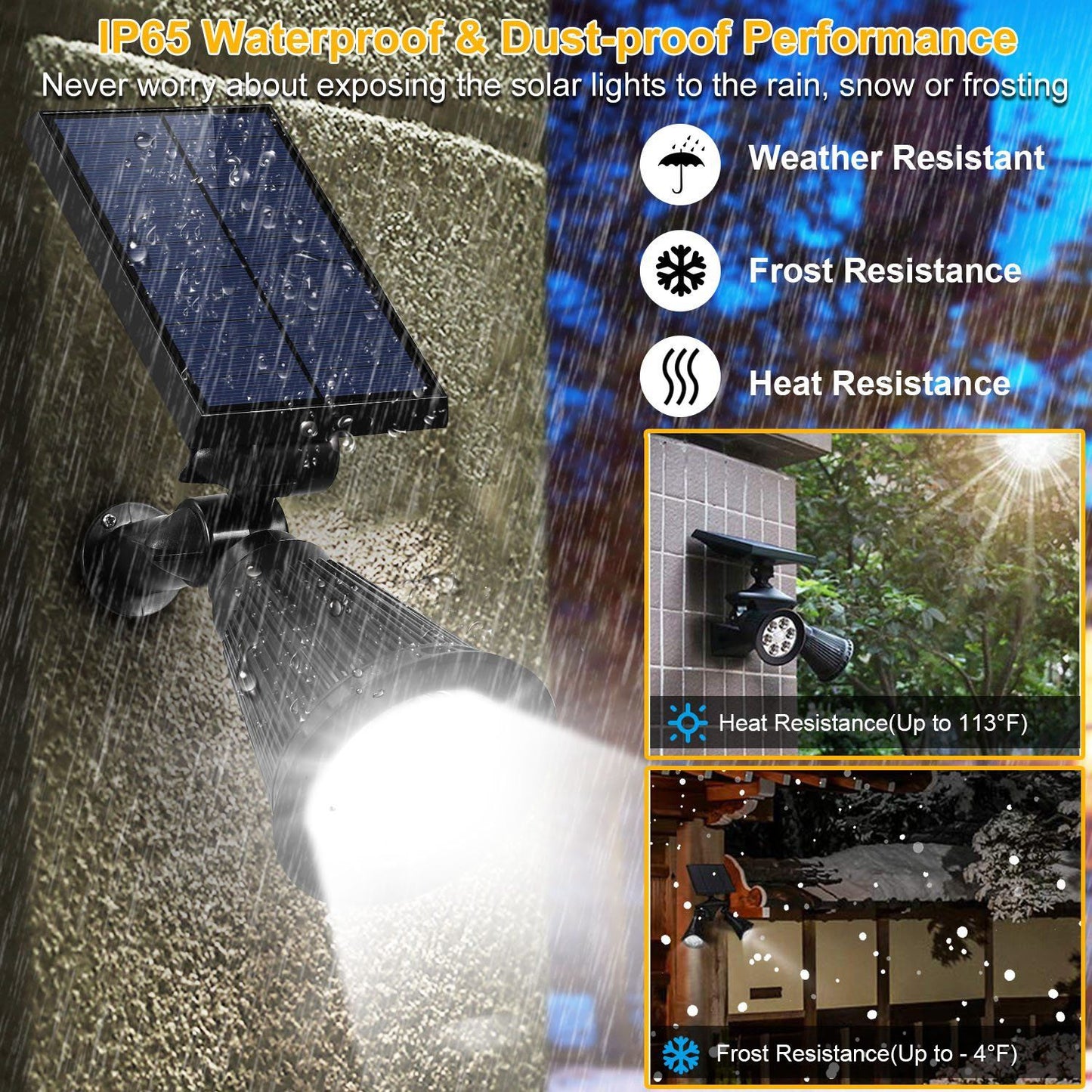 Frendorf | 2-Teilig: Solar Spotlight Außen Dämmerung Wasserdicht