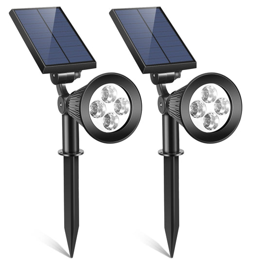 Frendorf | 2-Teilig: Solar Spotlight Außen Dämmerung Wasserdicht