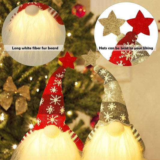 Frendorf | 2-teilig: 11" Beleuchteter Weihnachtsgnome Santa