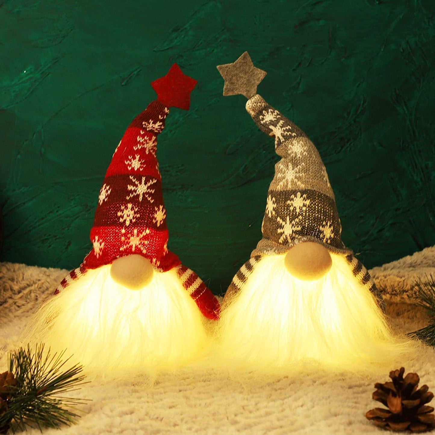 Frendorf | 2-teilig: 11" Beleuchteter Weihnachtsgnome Santa