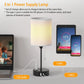 Frendorf | 2-Teile: Nachttischlampen 3 Farbmodi USB C+A AC-Ausgangsports Zugkette