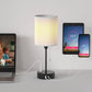 Frendorf | 2-Teile: Nachttischlampen 3 Farbmodi USB C+A AC-Ausgangsports Zugkette