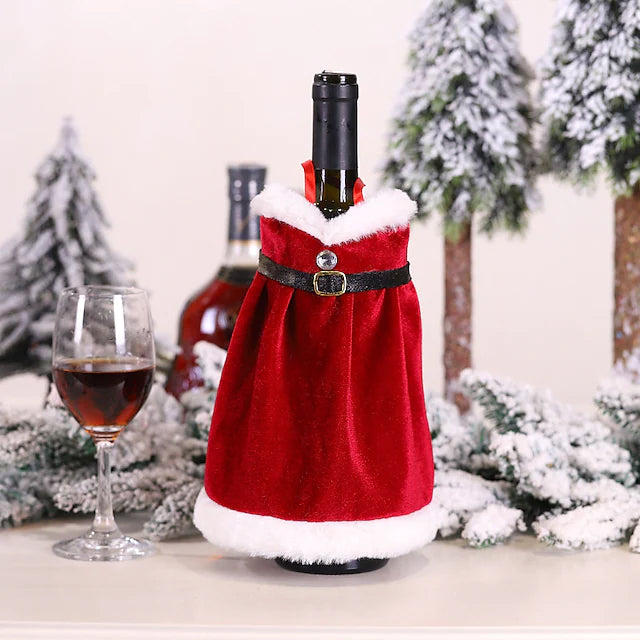 Frendorf | 2-Teile: Weihnachtsweinflaschenschutz Fröhliche Weihnachten Dekor