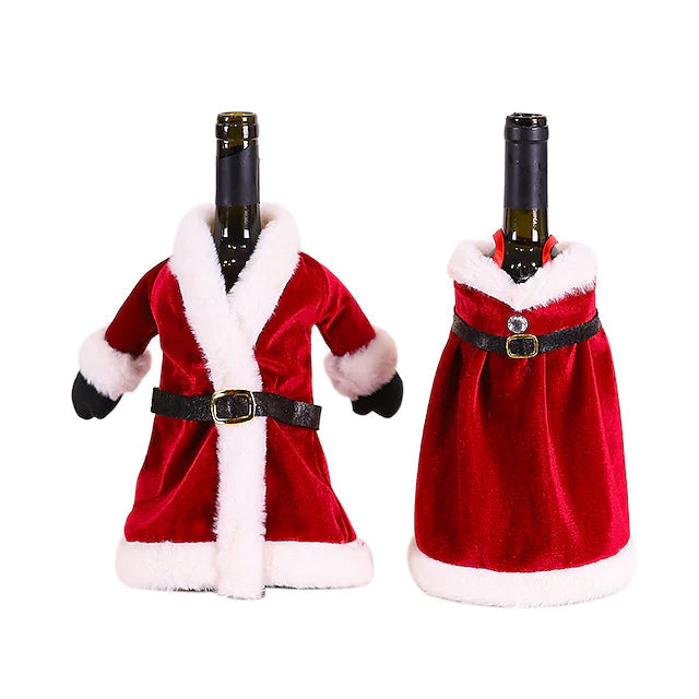 Frendorf | 2-Teile: Weihnachtsweinflaschenschutz Fröhliche Weihnachten Dekor