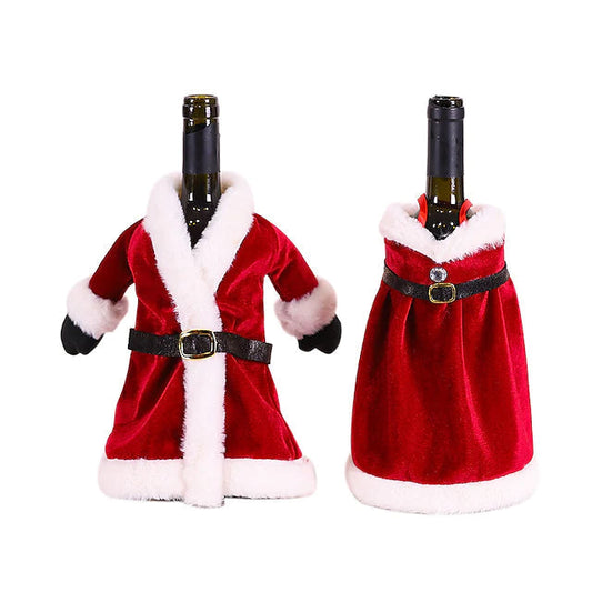 Frendorf | 2-Teile: Weihnachtsweinflaschenschutz Fröhliche Weihnachten Dekor