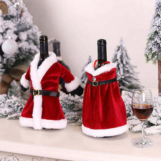 Frendorf | 2-Teile: Weihnachtsweinflaschenschutz Fröhliche Weihnachten Dekor