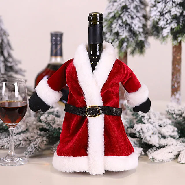 Frendorf | 2-Teile: Weihnachtsweinflaschenschutz Fröhliche Weihnachten Dekor