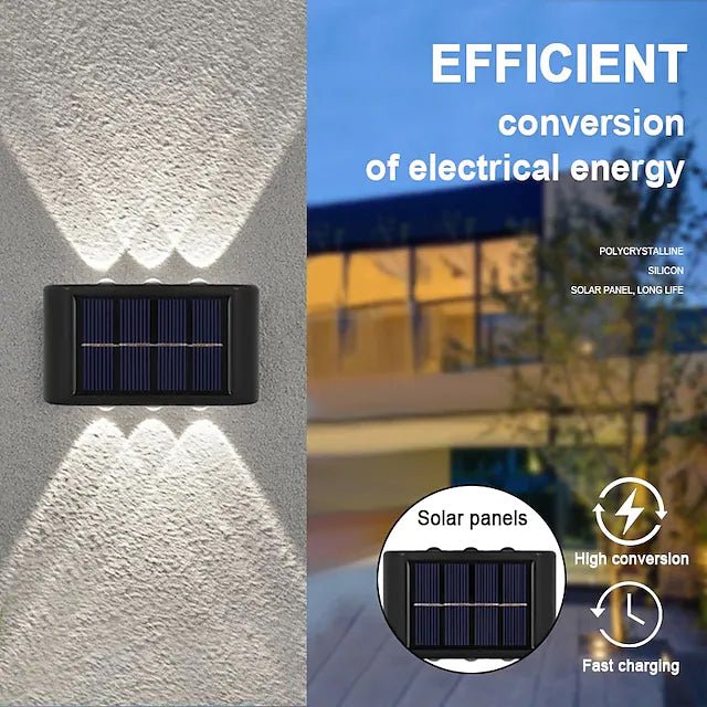 Frendorf | 2-Teile: Außenwandleuchte Solar Wasserdicht LED Licht