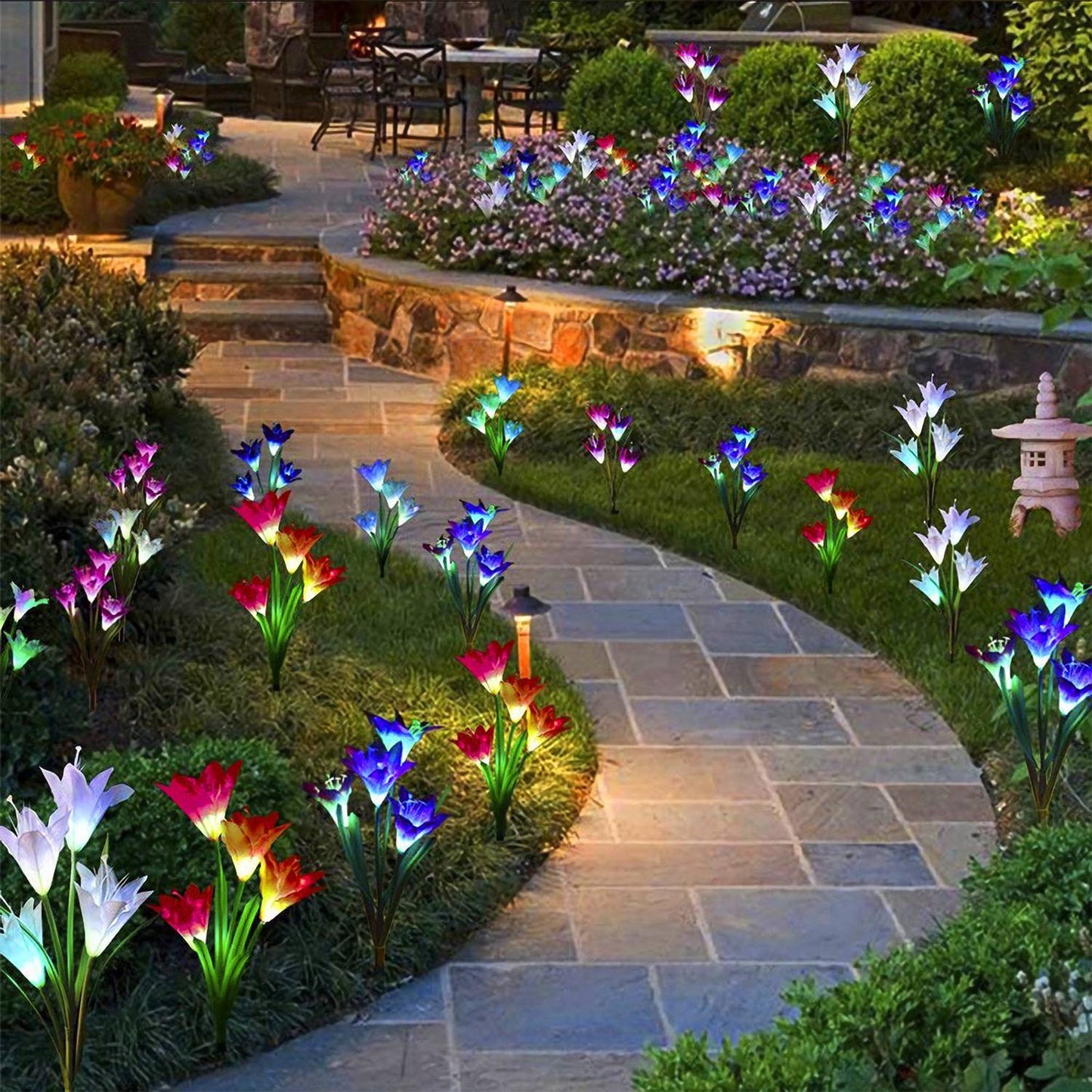 Frendorf | 2-Teile: Solar Gartenlichter Außen