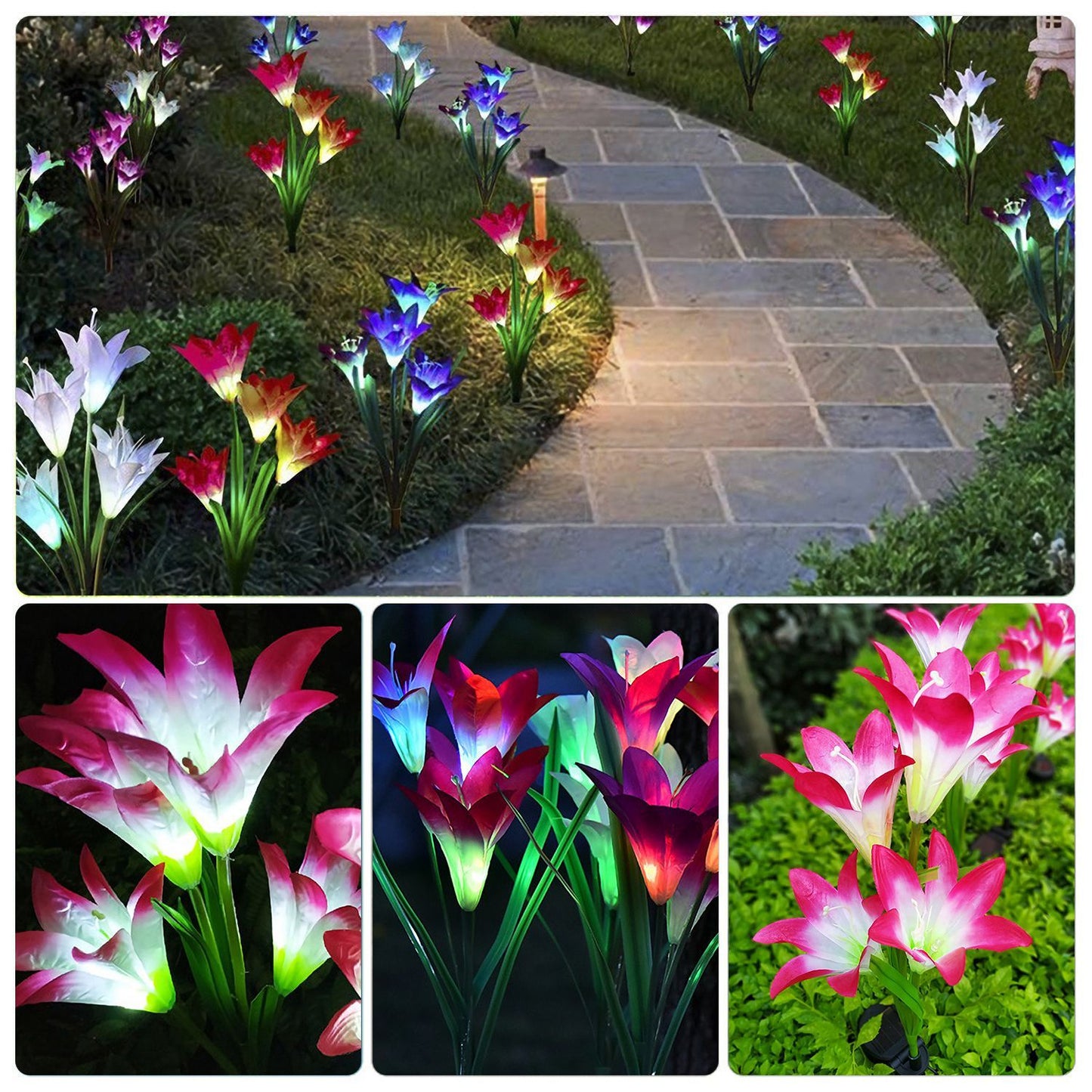 Frendorf | 2-Teile: Solar Gartenlichter Außen