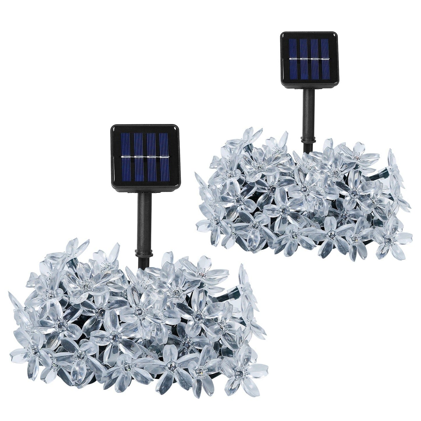 Frendorf | 2-Teilig: Solar Power Lichterkette 50 LED Perlen Feen Sakura Blume