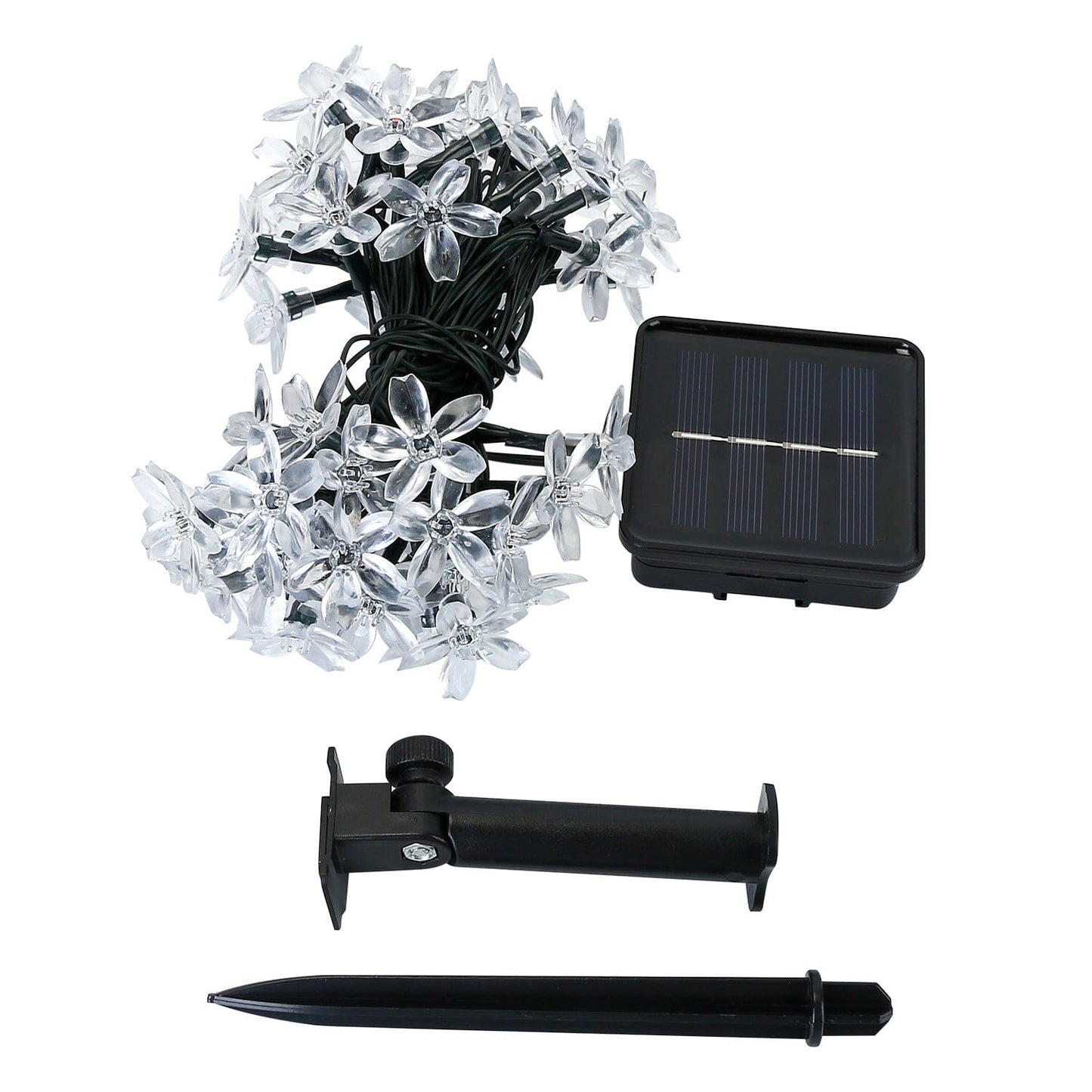 Frendorf | 2-Teilig: Solar Power Lichterkette 50 LED Perlen Feen Sakura Blume