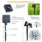 Frendorf | 2-Teilig: Solar Power Lichterkette 50 LED Perlen Feen Sakura Blume