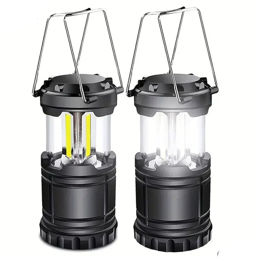 Frendorf | 2-Teile: Superhelle LED Campinglaterne - Tragbare und zusammenklappbare Notfalltaschenlampe mit Batteriestrom