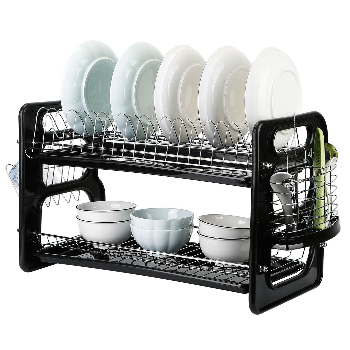 Frendorf | 2-Tier Geschirr Abtropfregal Abtropfbrett Set