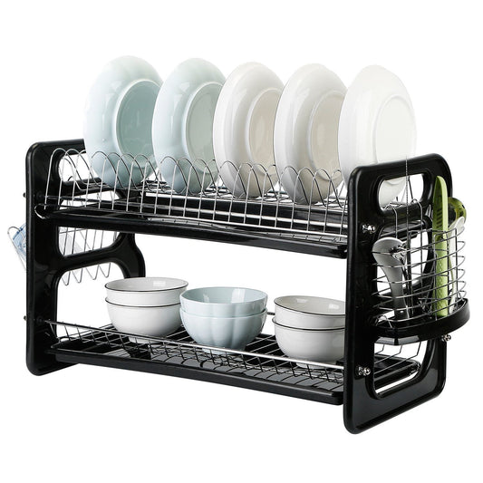 Frendorf | 2-Tier Geschirr Abtropfregal Abtropfbrett Set