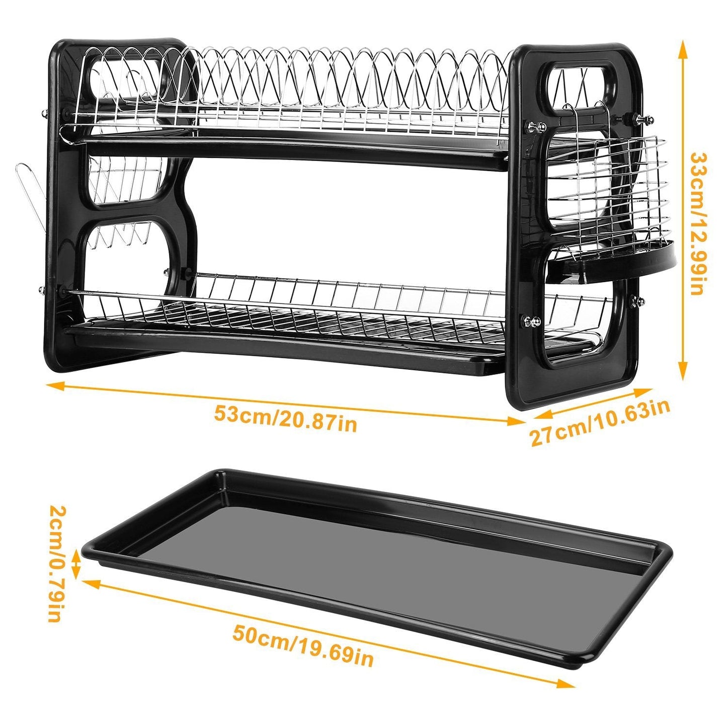 Frendorf | 2-Tier Geschirr Abtropfregal Abtropfbrett Set