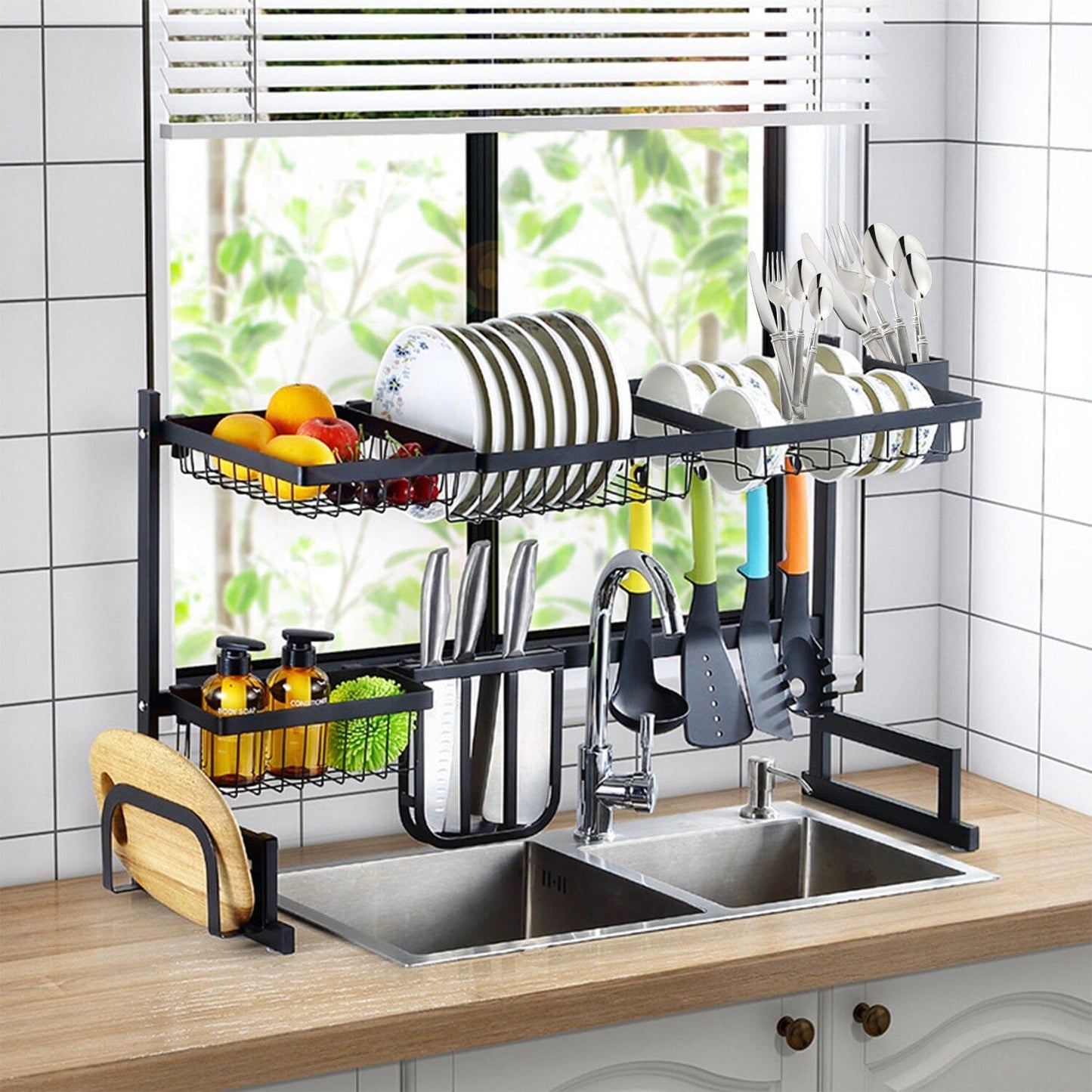 Frendorf | 2-Tier Über der Spüle Geschirr Trockenablage