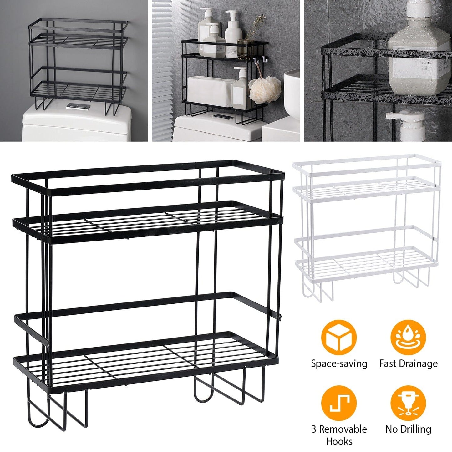 Frendorf | 2-Tier Ablage Regal über der Toilette