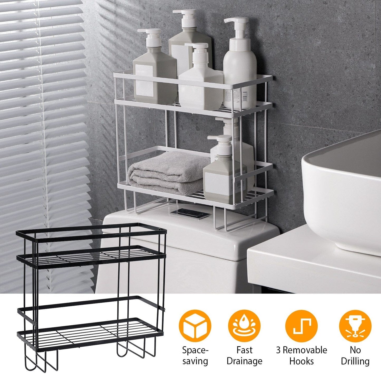 Frendorf | 2-Tier Ablage Regal über der Toilette