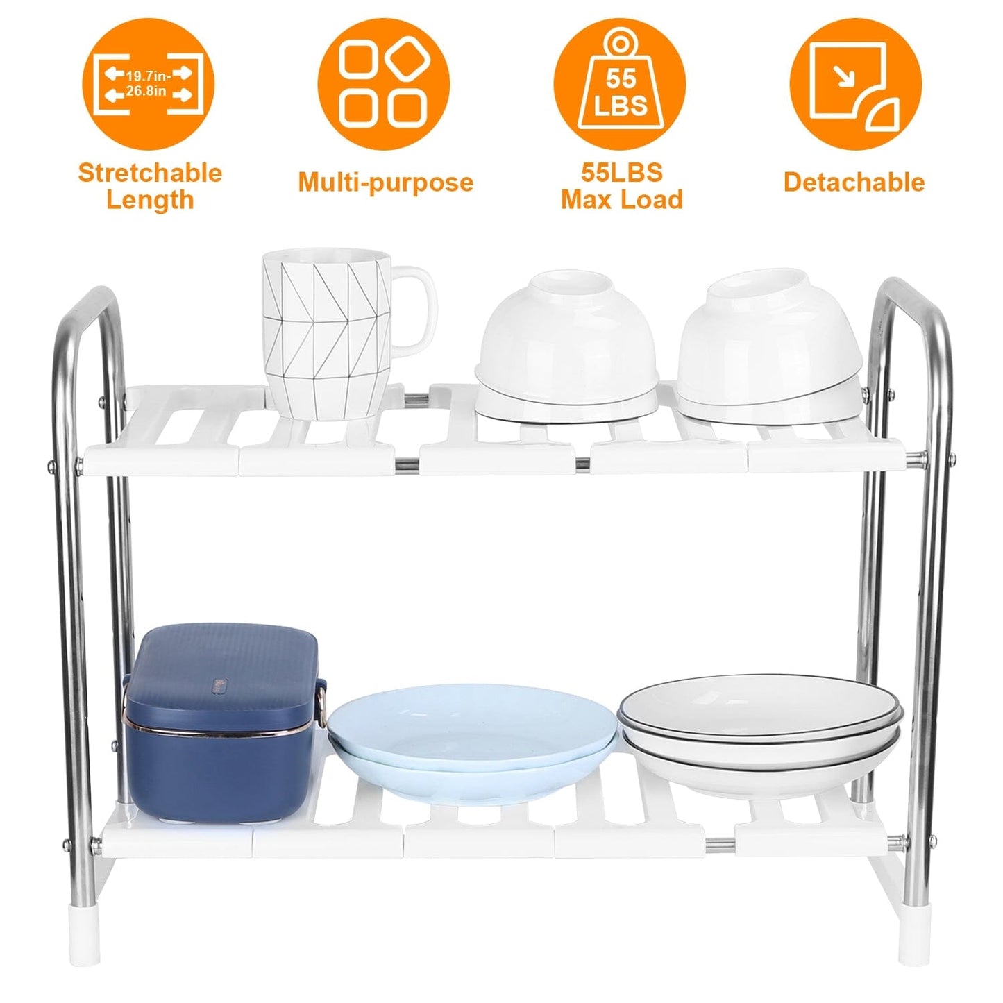 Frendorf | 2-Tier Unter Sink Organizer Rückziehbarer Küchenregalhalter