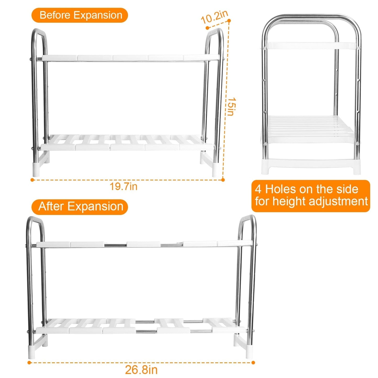 Frendorf | 2-Tier Unter Sink Organizer Rückziehbarer Küchenregalhalter