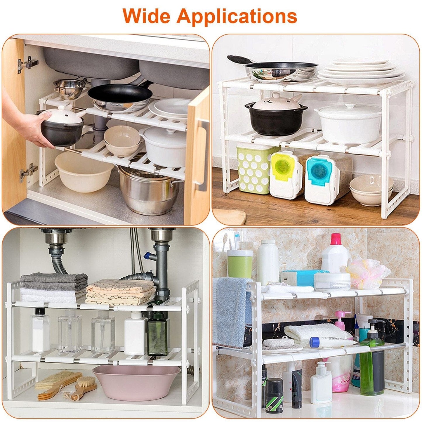 Frendorf | 2-Tier Unter Sink Organizer Ausziehbarer Platzsparender Stauraum