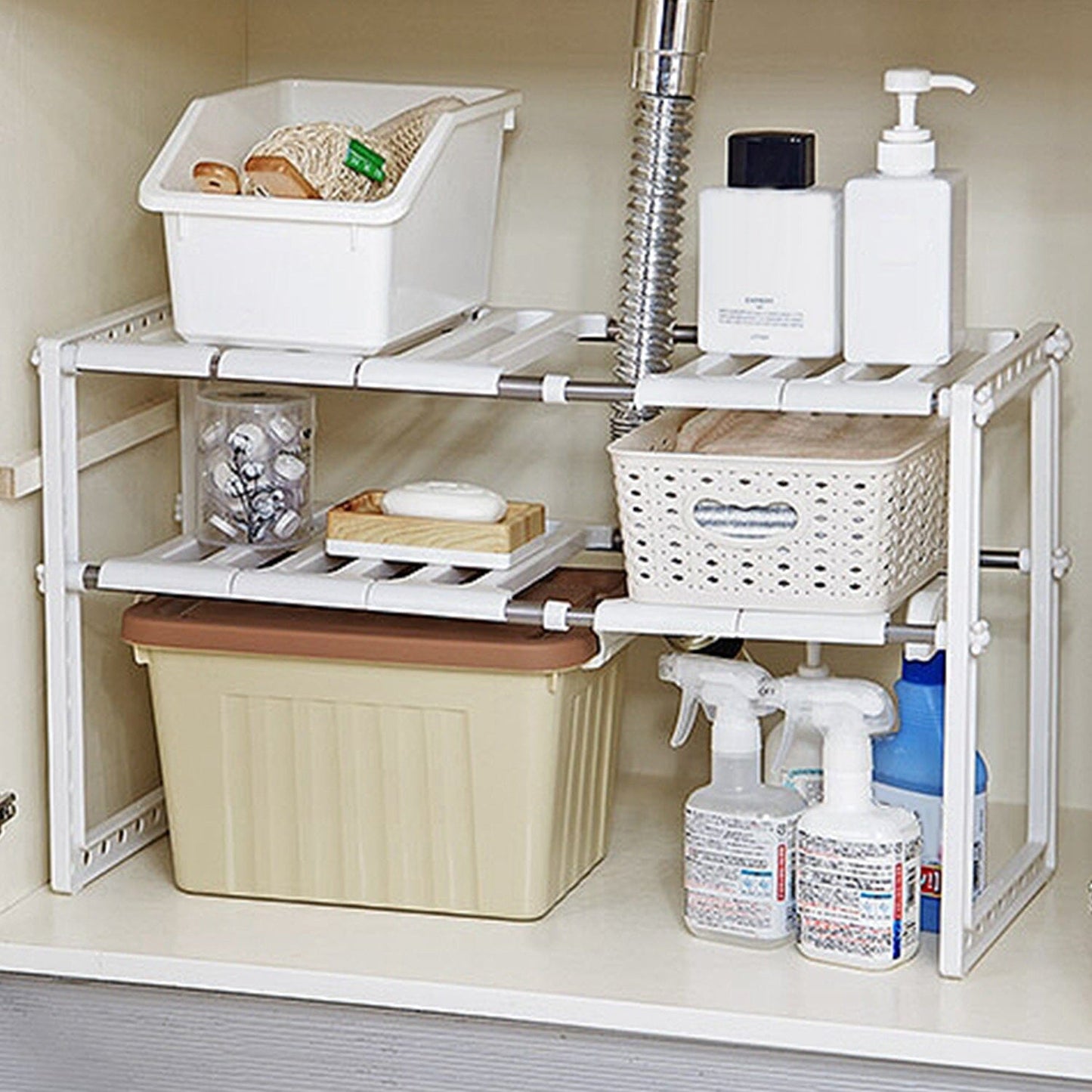 Frendorf | 2-Tier Unter Sink Organizer Ausziehbarer Platzsparender Stauraum