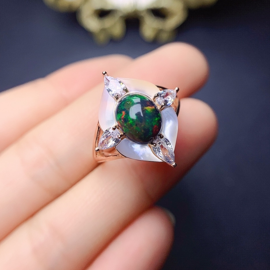 Frendorf | 925 Sterling Silver Opal Pfau Ring