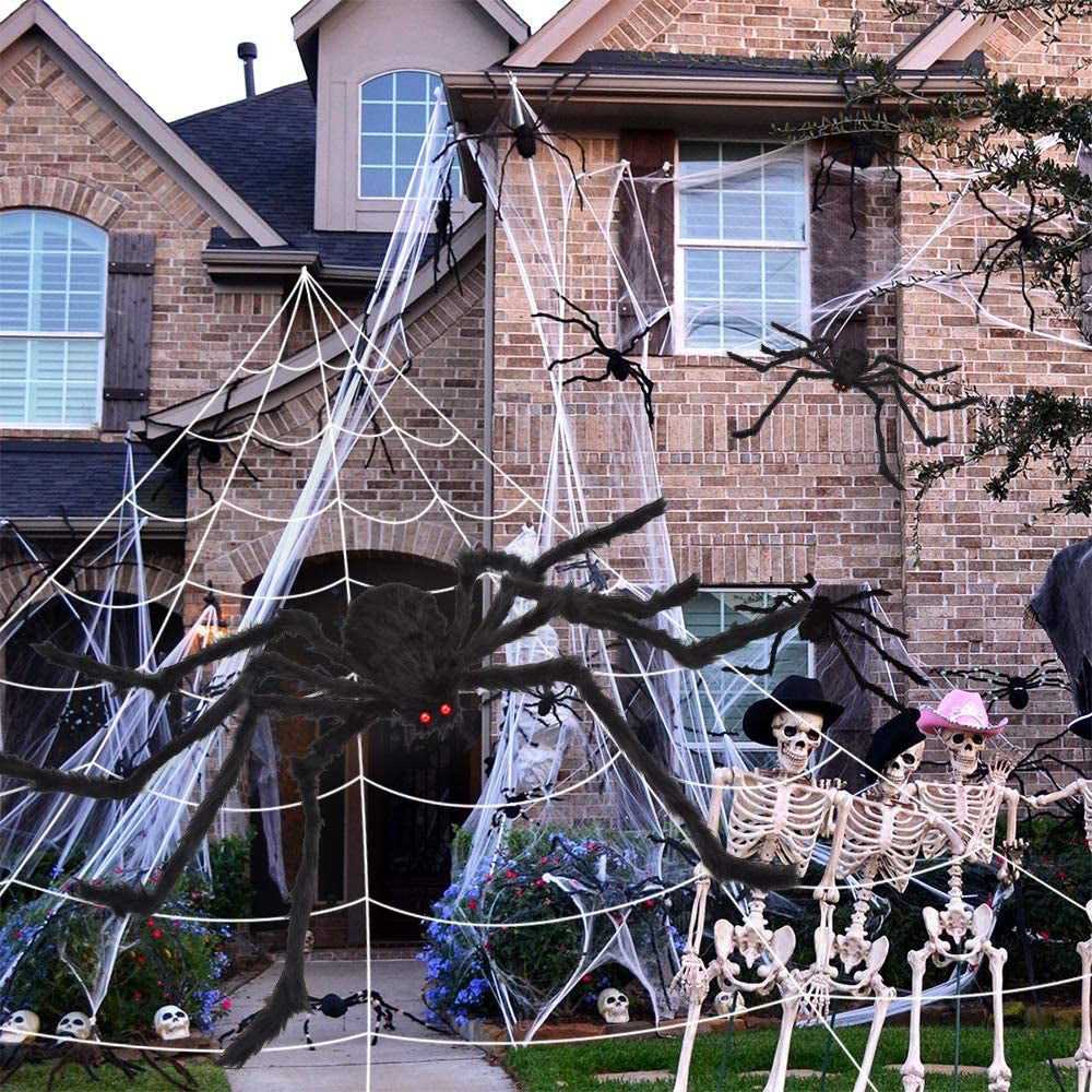 Frendorf | 200" Halloween-Spinnennetz und 59" Riesen-Spinnen-Dekoration