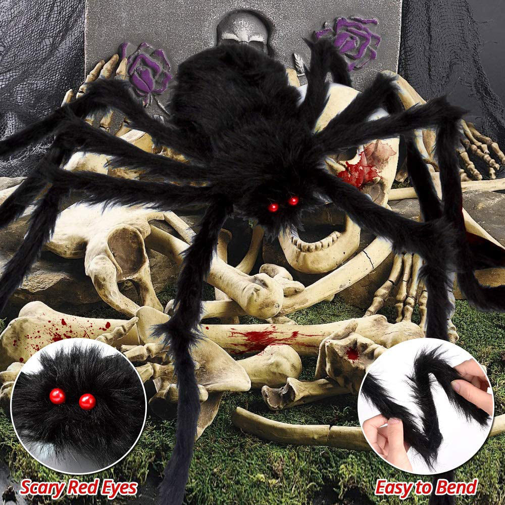 Frendorf | 200" Halloween-Spinnennetz und 59" Riesen-Spinnen-Dekoration