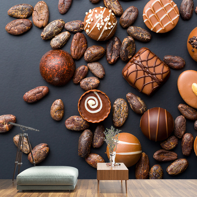 Frendorf | Donkere Kleur Heerlijke Chocolade Muur Tattoo Hedendaags Non-woven Materiaal Muurbedekking