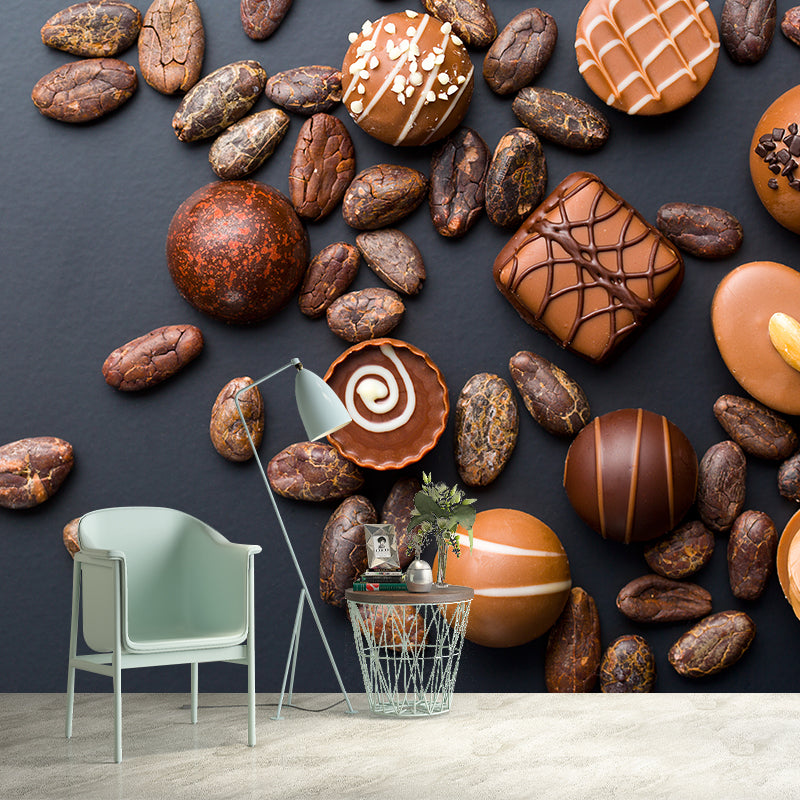 Frendorf | Donkere Kleur Heerlijke Chocolade Muur Tattoo Hedendaags Non-woven Materiaal Muurbedekking