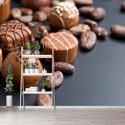 Frendorf | Donkere Kleur Heerlijke Chocolade Muur Tattoo Hedendaags Non-woven Materiaal Muurbedekking