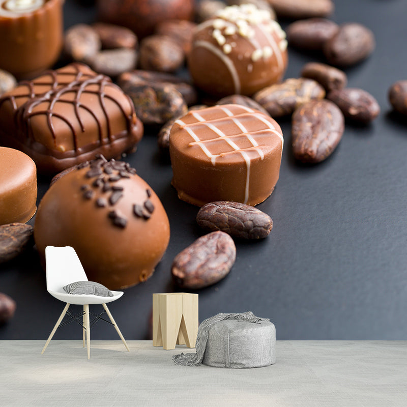 Frendorf | Donkere Kleur Heerlijke Chocolade Muur Tattoo Hedendaags Non-woven Materiaal Muurbedekking