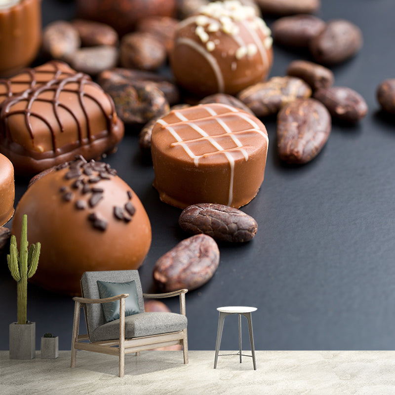 Frendorf | Donkere Kleur Heerlijke Chocolade Muur Tattoo Hedendaags Non-woven Materiaal Muurbedekking
