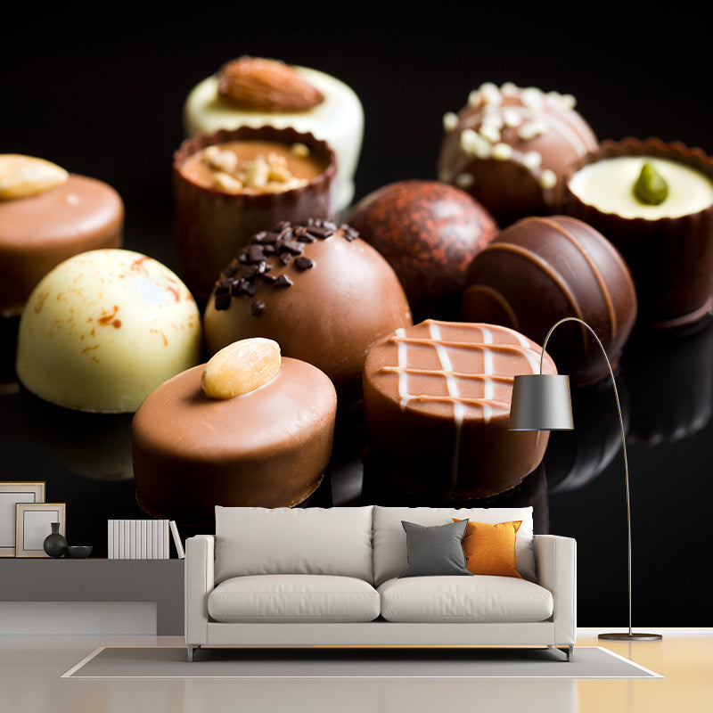 Frendorf | Donkere Kleur Heerlijke Chocolade Muur Tattoo Hedendaags Non-woven Materiaal Muurbedekking
