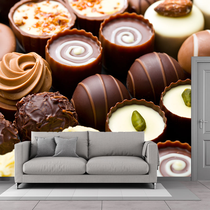 Frendorf | Donkere Kleur Heerlijke Chocolade Muur Tattoo Hedendaags Non-woven Materiaal Muurbedekking